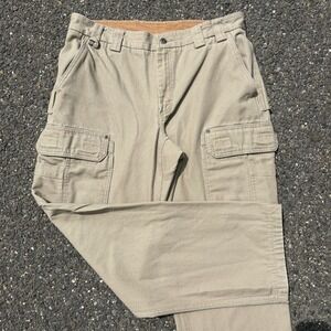 Duluth Trading Cargo Pants Canvas Heavyweight Tan Men's 36x32